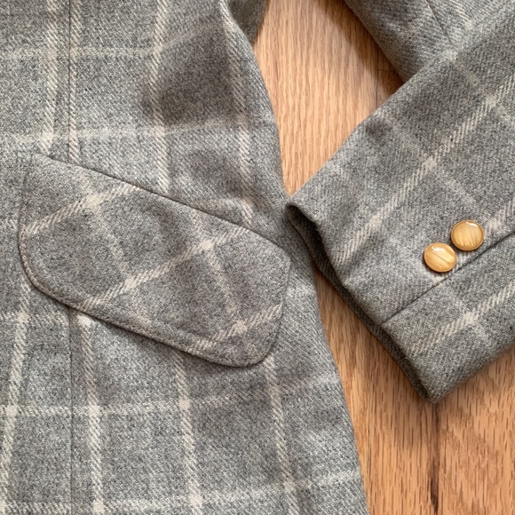 Vtg Windowpane Plaid wool blazer jacket - Picture 7 of 16